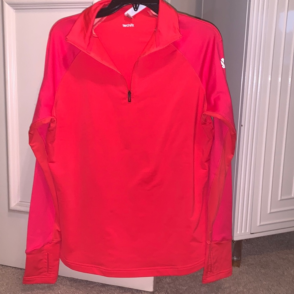 Adidas red pullover with thumb holes. Women’s size XL.